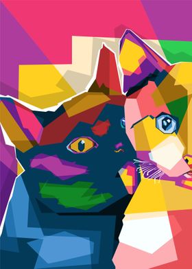 Cat Couple Pop ARt