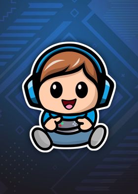 Kawaii Chibi Gamer Boy