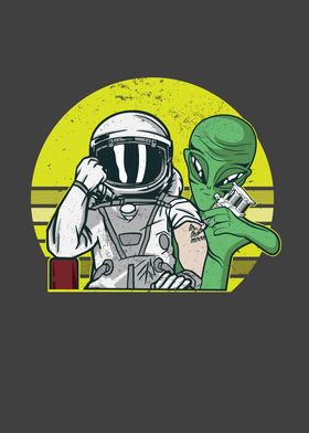 Alien Inking Astronaut