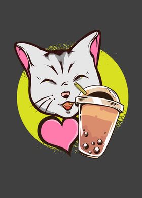 Boba Tea Bubble Tea Cat