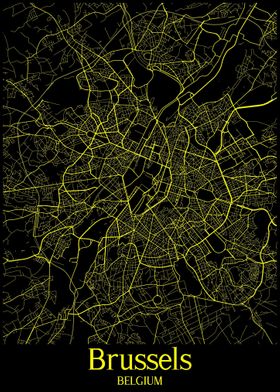Brussels Map Belgium
