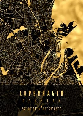 COPENHAGEN MAP DENMARK