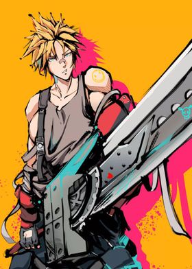 cloud strife pop art