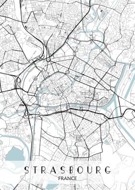 Strasbourg City Map France