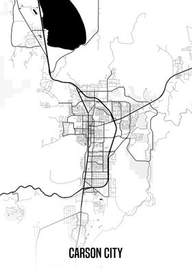 Carson City white map