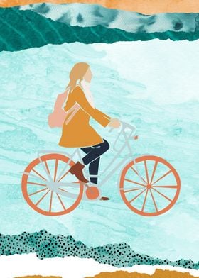 A girl on a bicycle