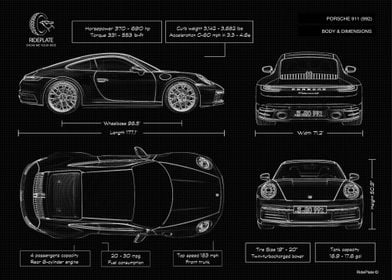 Porsche 911 992 Blueprint