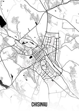 Chisinau white map