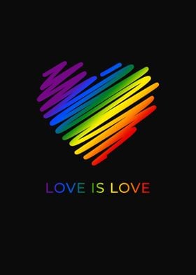 Love is love pride heart