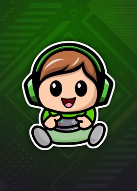 Kawaii Chibi Gamer Boy