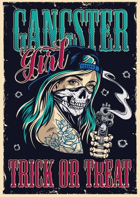 gangster girl tattoo art