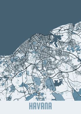 Havana City Map Cuba