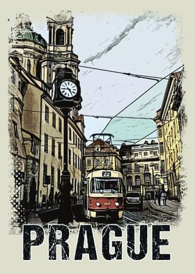 Prague Vintage Poster