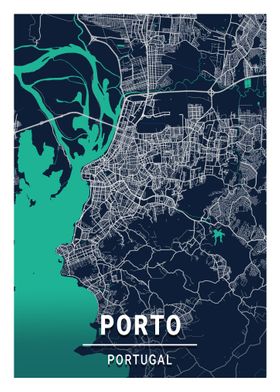 Porto City Map Portugal 