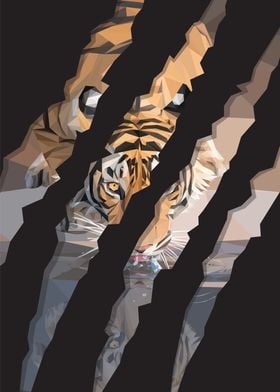 Low Poly Tiger in Claws