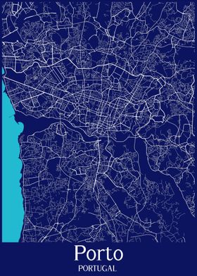 Porto City Map Portugal 