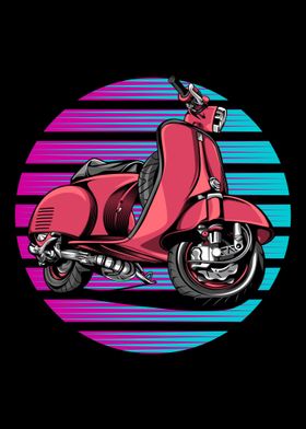 Vaporwave Moped Moped Scoo