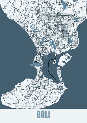 Bali city Map Indonesia