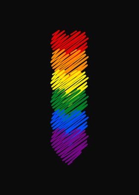 LGBTQ Pride Colored Hearts
