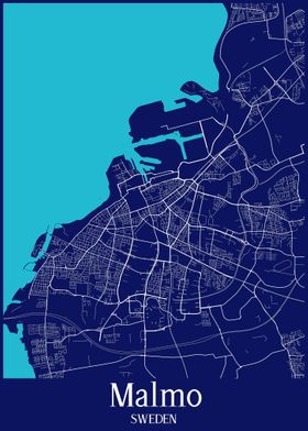 Malmo City Map Sweden