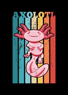 Cute Axolotl Retro Kawaii