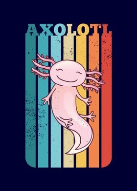 Axolotl Cute Retro Kawaii