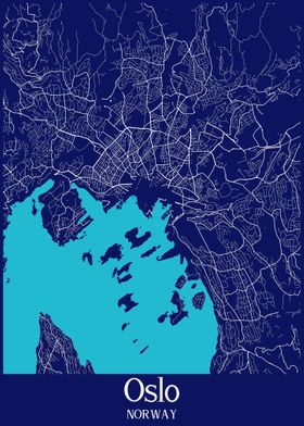 Oslo City Map Norway