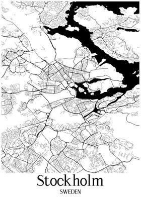 Stockholm City Map Sweden