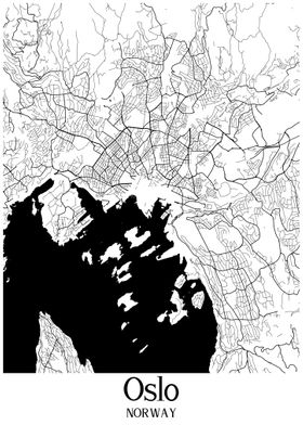 Oslo City Map Norway