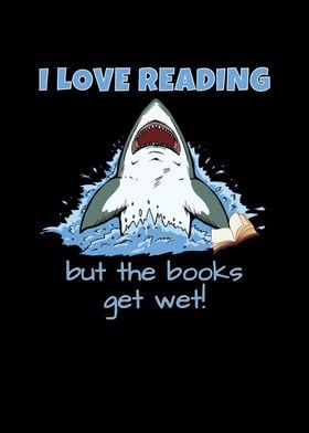 Shark Reading Books Wet