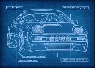 Mazda RX7 Blueprint