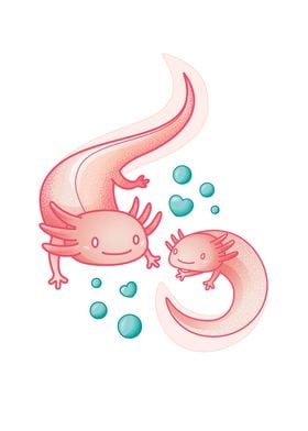 Cute Axolotls Kawai