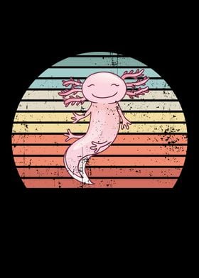 Cute Axolotl Retro Kawaii