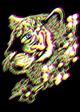 3D effect tiger