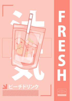 90s japanese Peach Juice