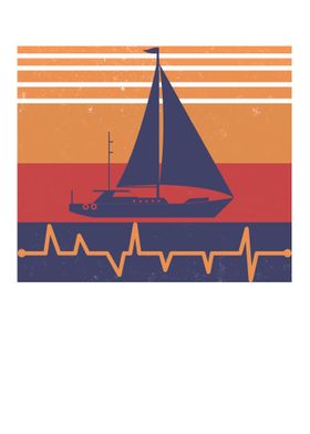 Sail Boat Heartbeat Sailor