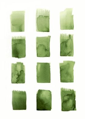 Green watercolor art