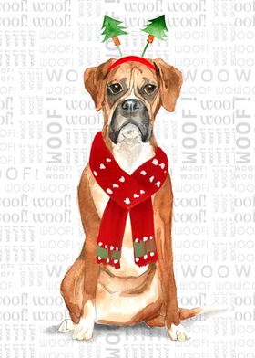 Boxer Christmas Dog