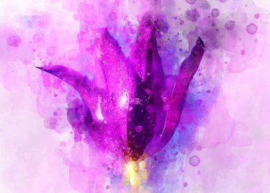Digital Watercolor Violet