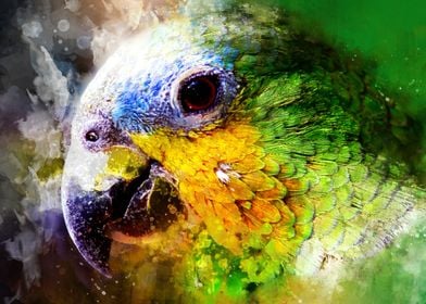 Digital Watercolor Parrot