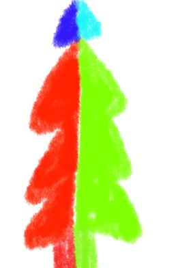 red green christmas tree a