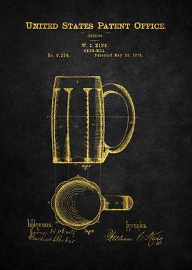 45 Beer Mug Patent 1876