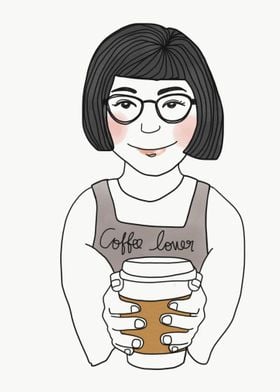 Barista girl serve coffee