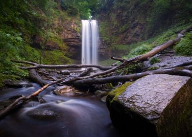 Henrhyd waterfall in Coelb