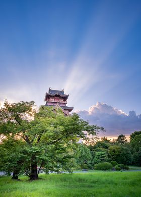 Sunset at Momoyama Castle