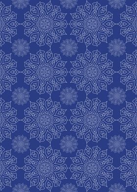 Blue and white mandala