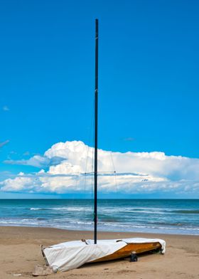 Sailboat on a shore