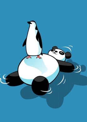 Penguin on top of Panda