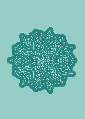 Turquoise blue mandala