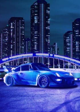 BLUE RWB Porsche Car